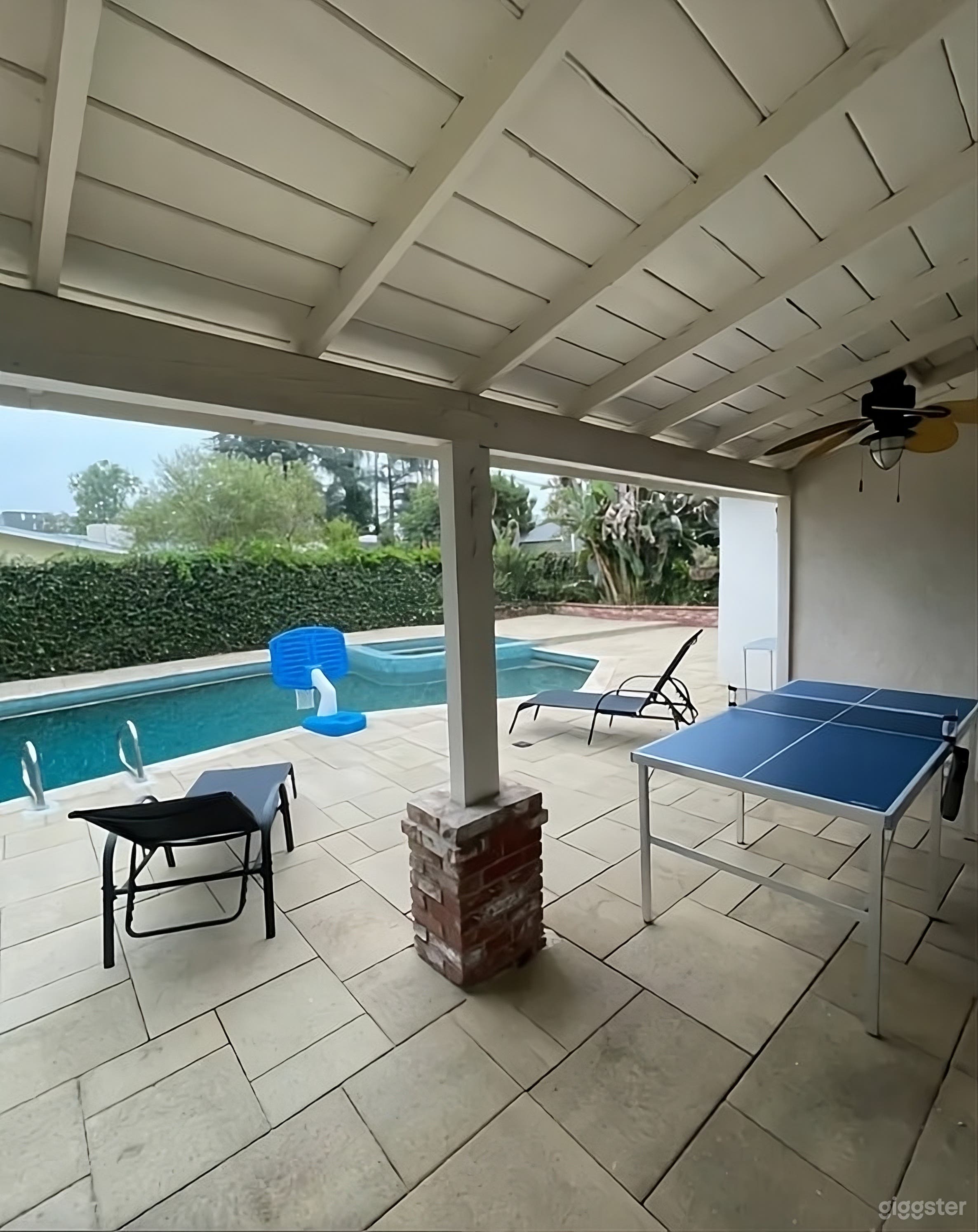 Lush Backyard with Pool and Game Area Photo 4