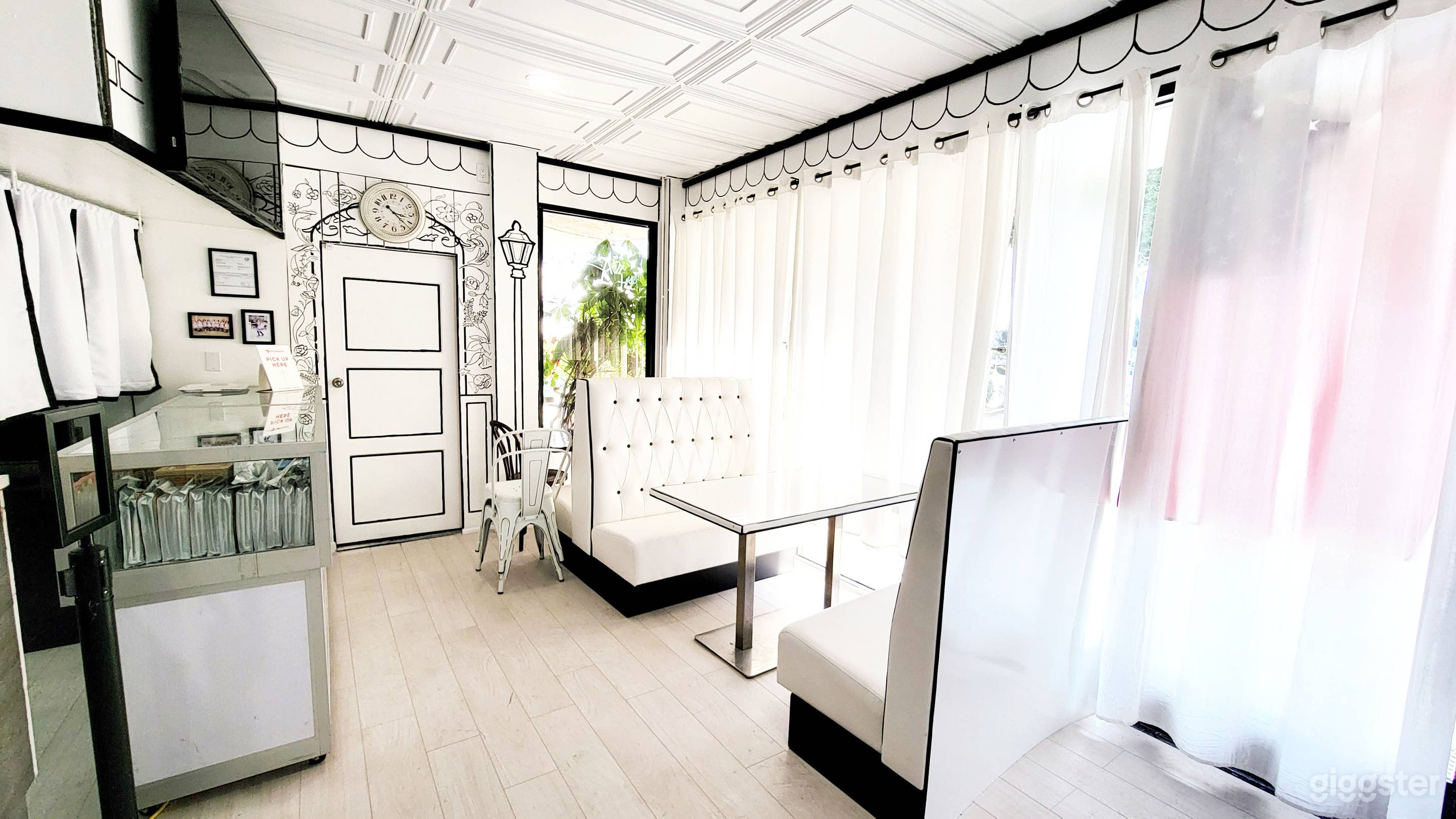 Natural lighting for French European style cafe for filming, events, and meetups