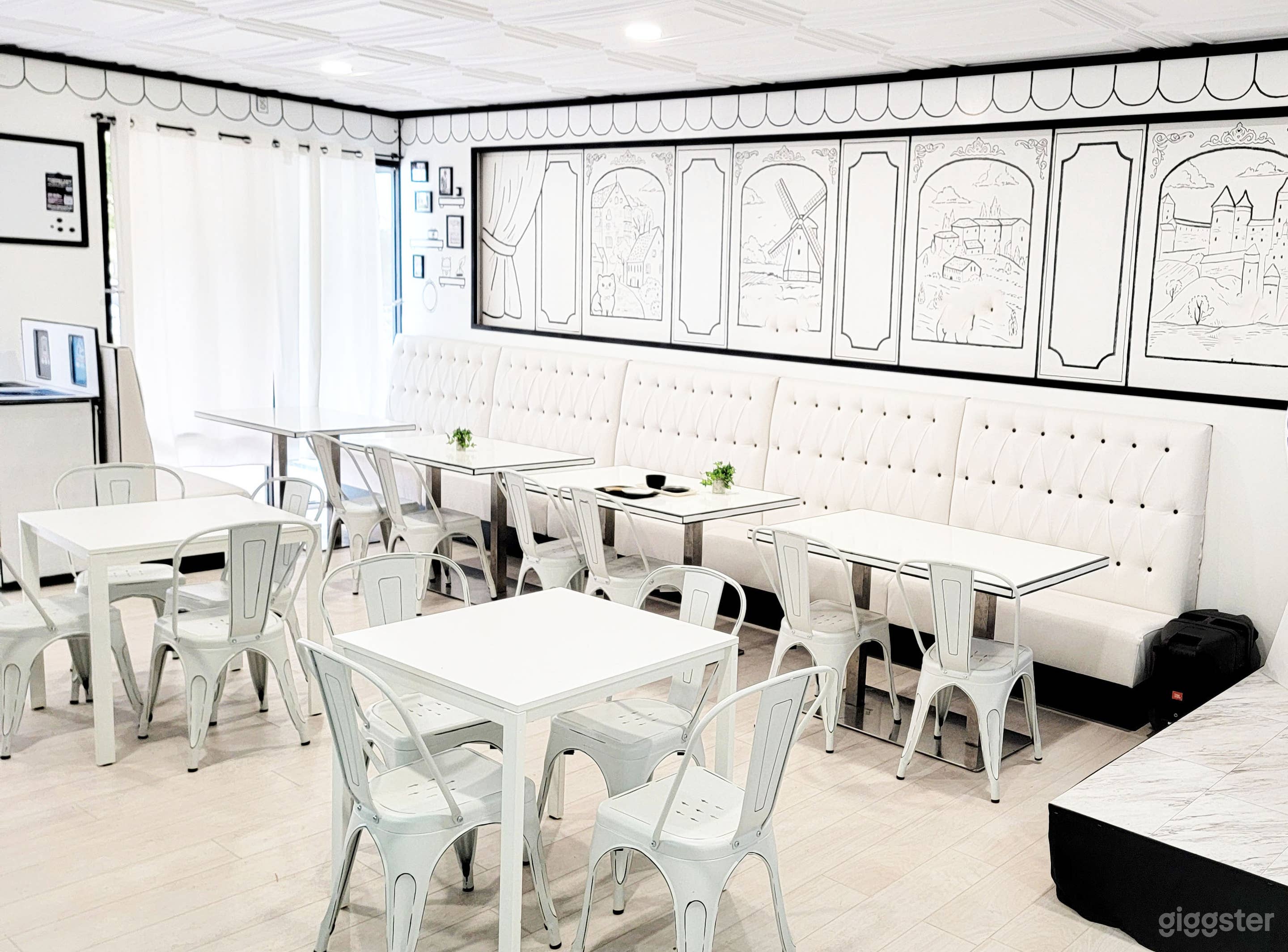 Natural lighting for French style cafe for filming, events, and meetups