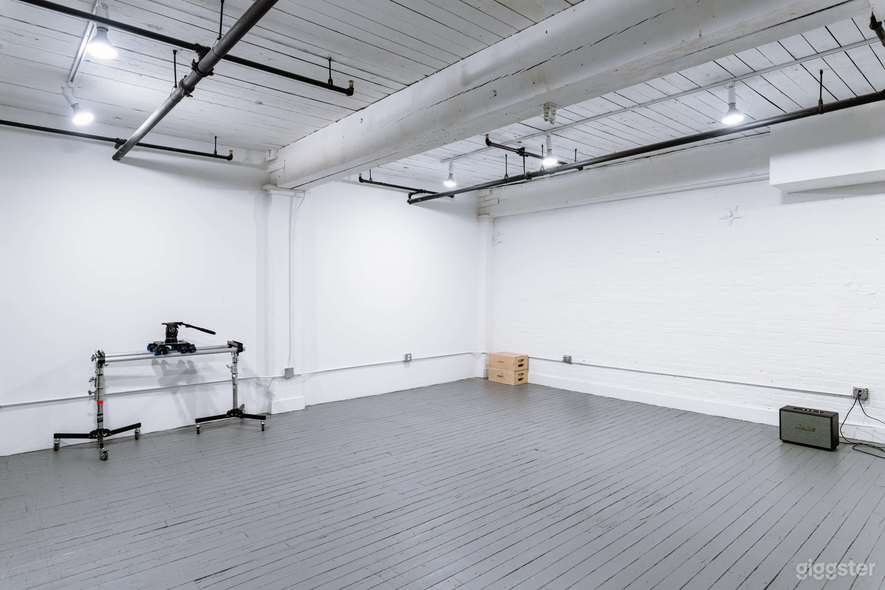 All White Studio | Lighting, Dolly & Backdrops | 700sqft Photo 3