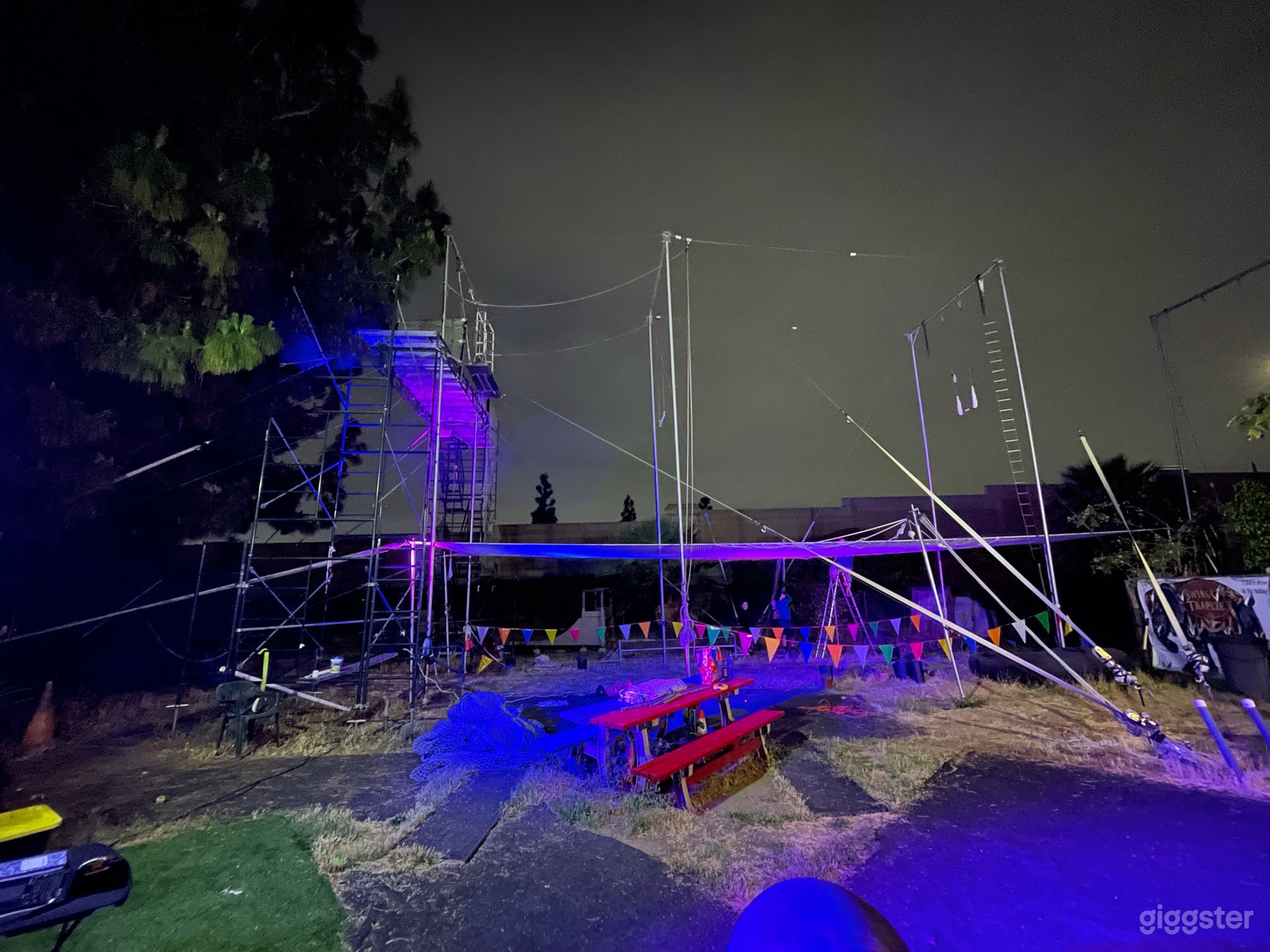 Bring in your own lighting to give your event a fun vibe. 