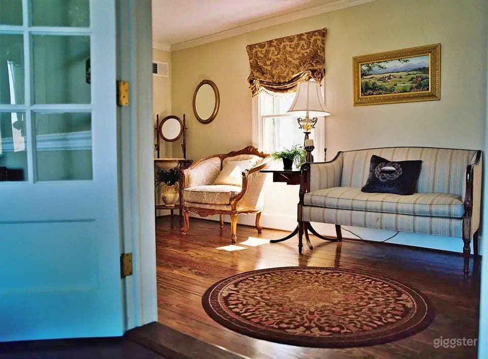 Entry doors and seating area outside