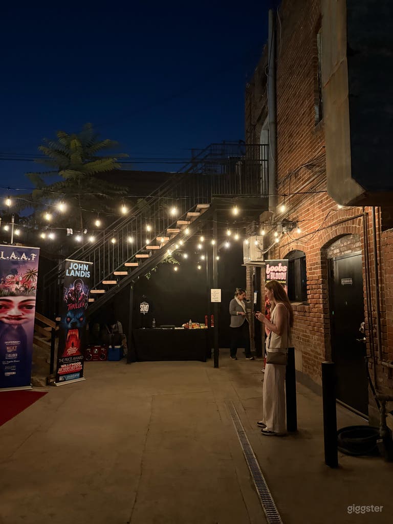  Outdoor patio with vintage lighting 