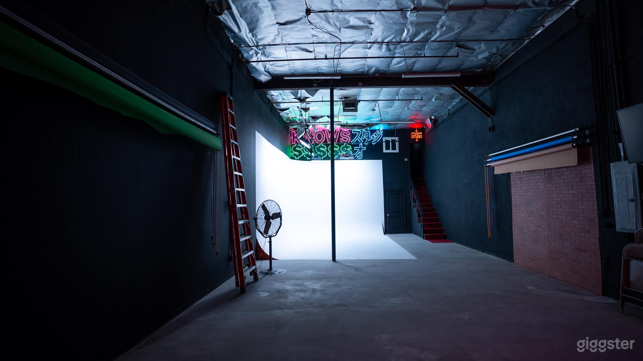 Studio with house lights off