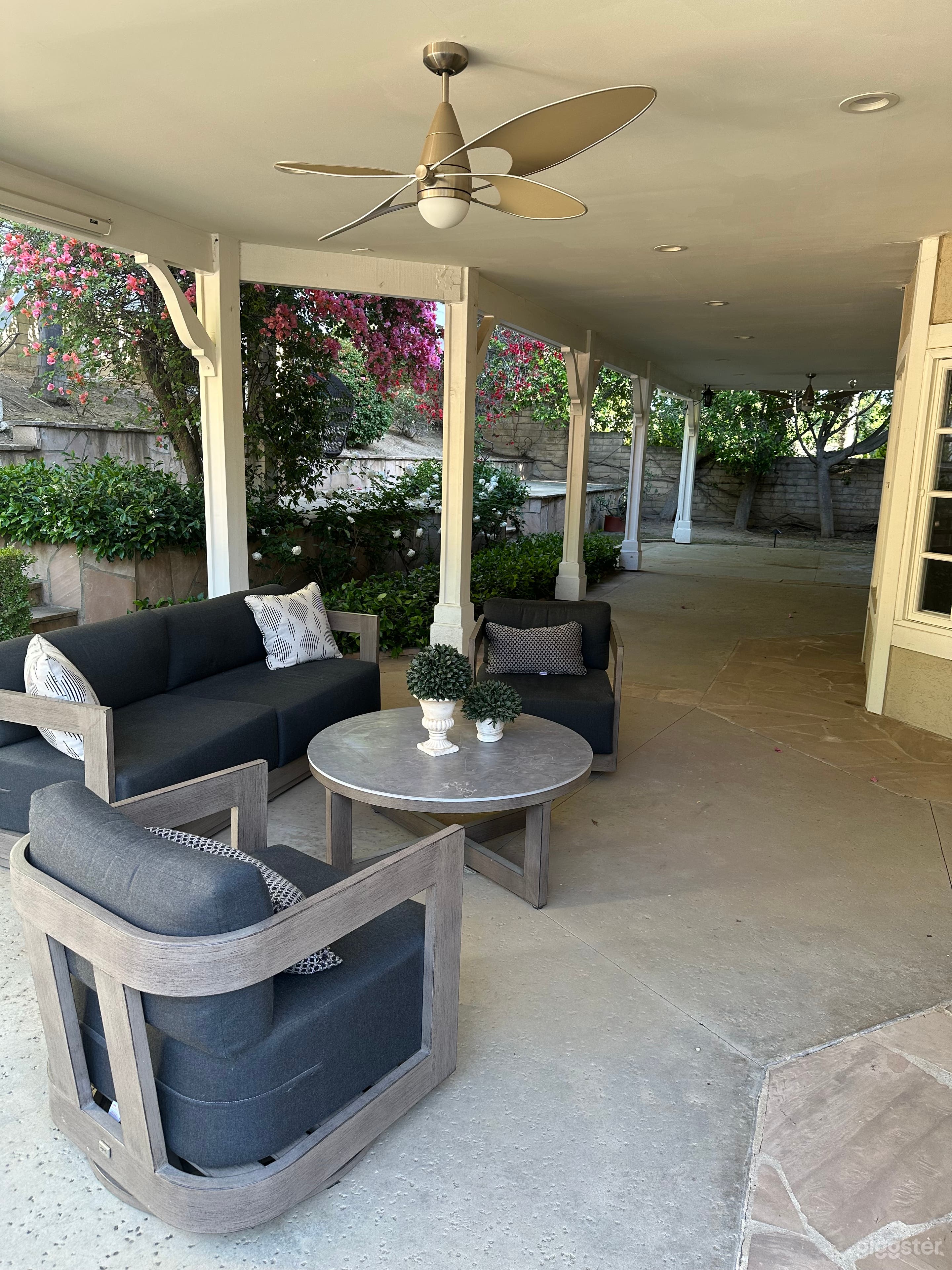 Outdoor lounge furniture.