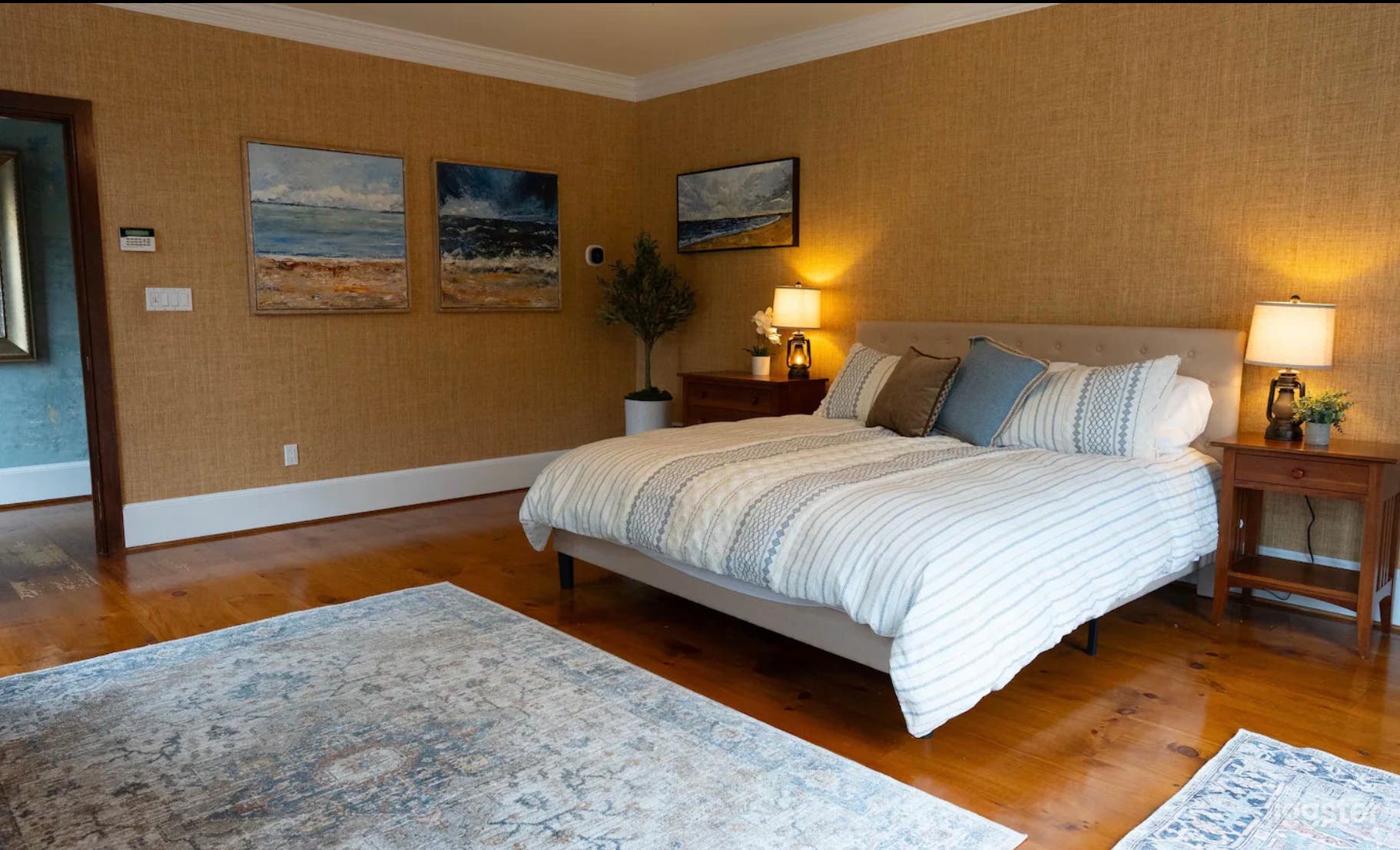 Master bedroom with King bed and private porch.