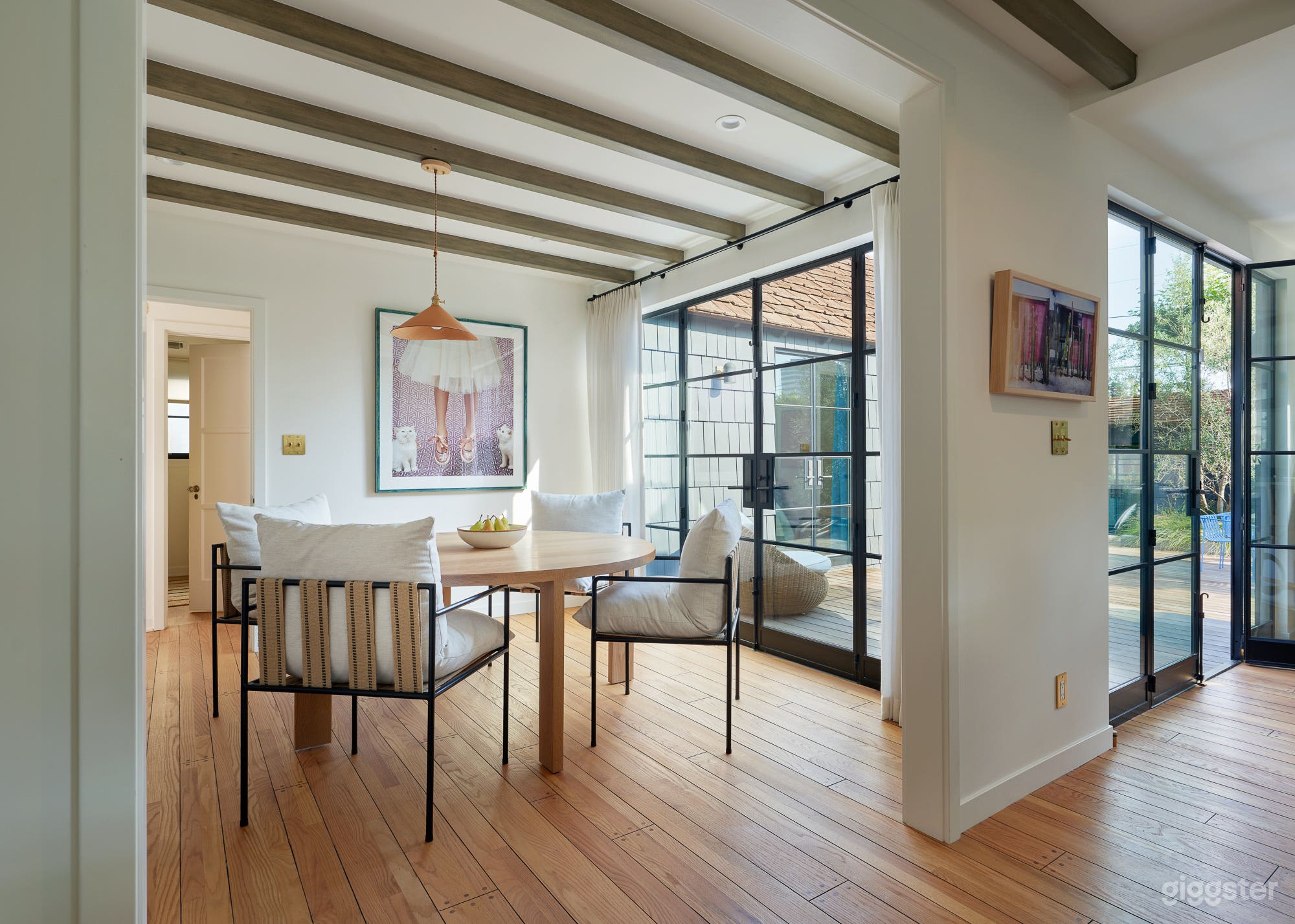 View from kitchen into dining room