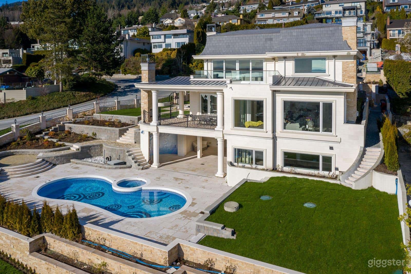 Elegant French Chateau Backyard Photo 1