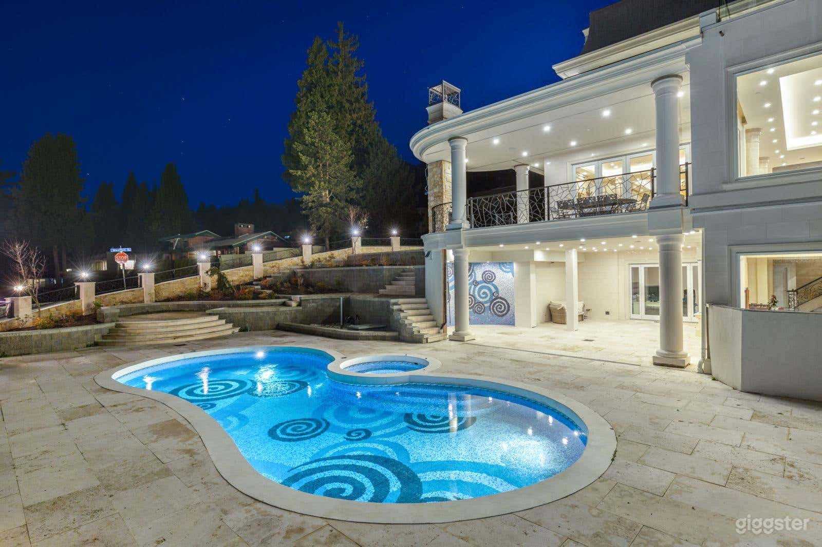 Elegant French Chateau Backyard Photo 4