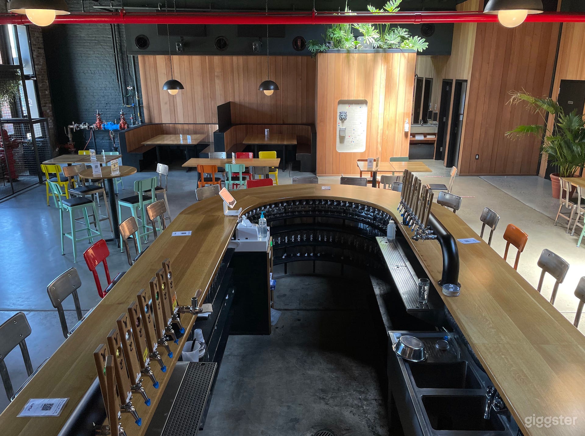 Bar and taproom overhead view.