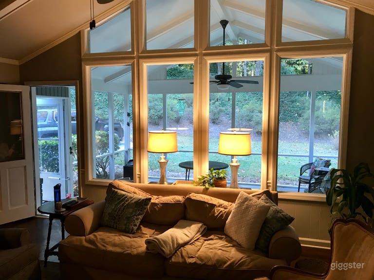  Living Room 4 late afternoon with view of backyard.  