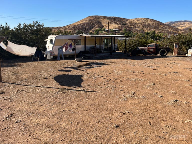  1970’s Vintage trailer on ranch property. 