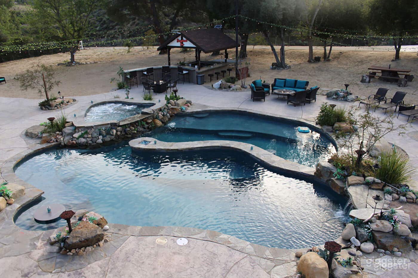 Large Natural Rock Pool With Waterfalls Photo 2