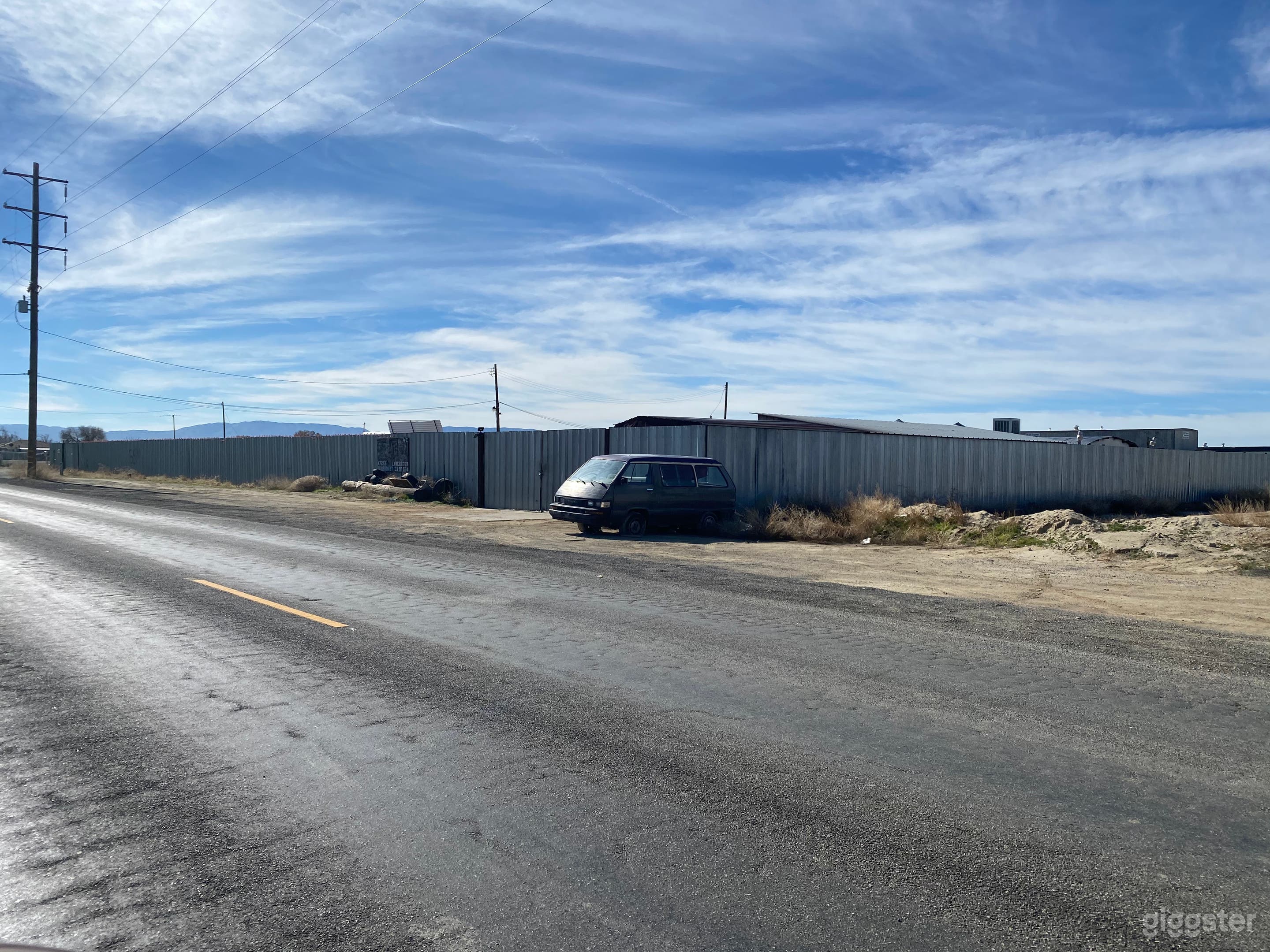 View from outside solid gate  