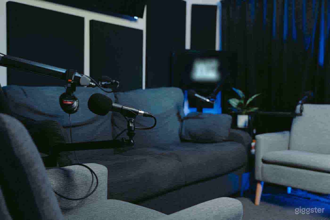 Dallas Podcast Studio Table Setup