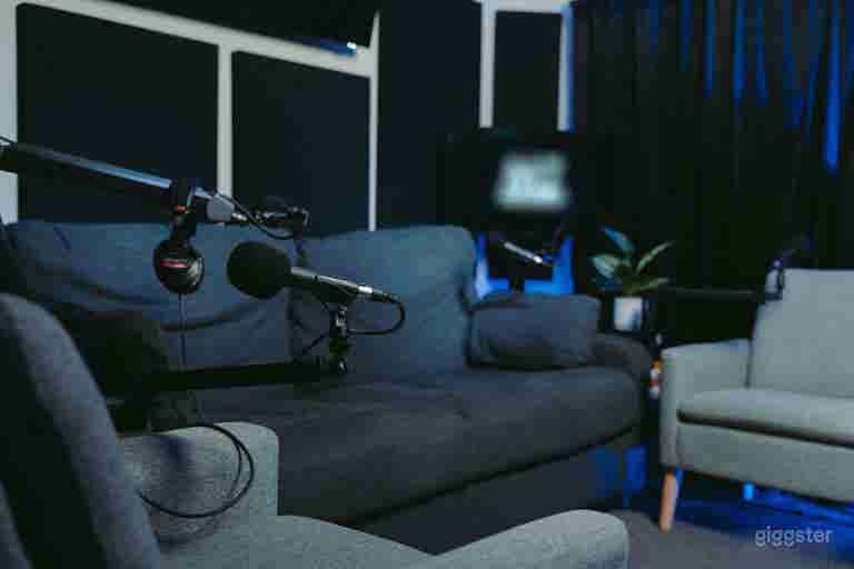  Dallas Podcast Studio Table Setup 