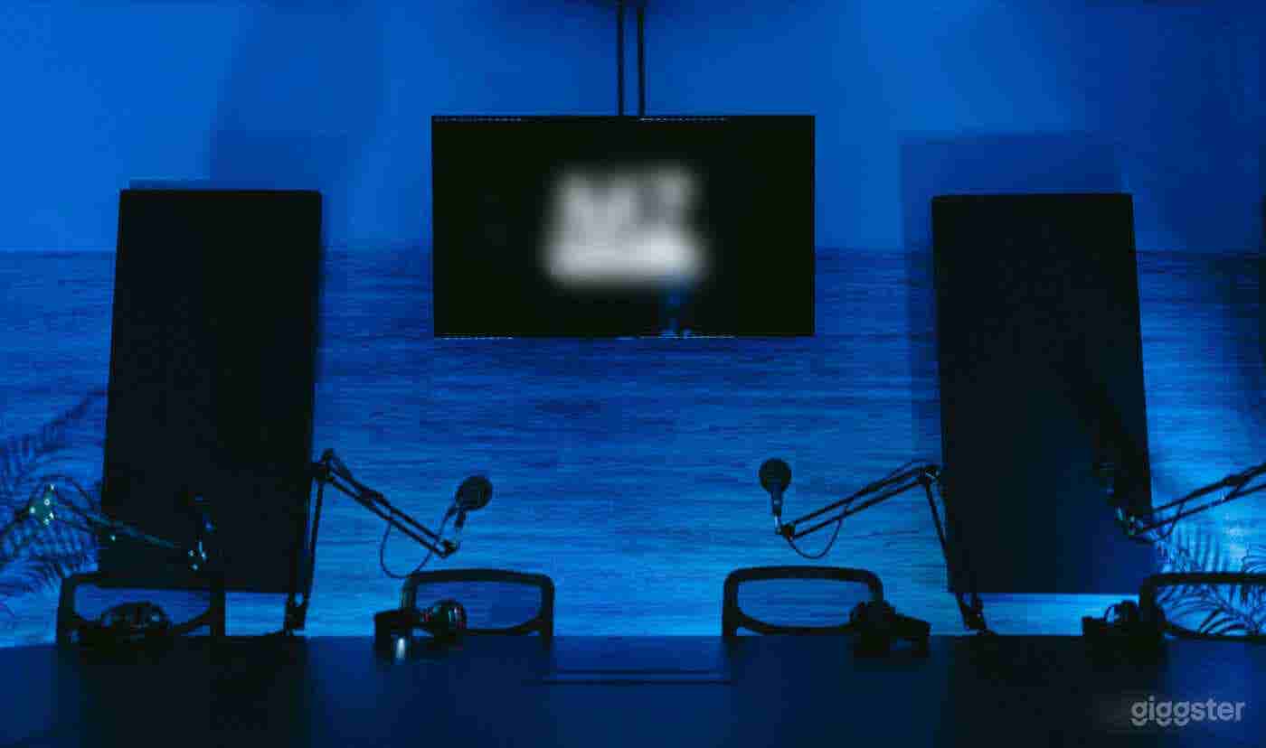 Dallas Podcast Studio Table Setup