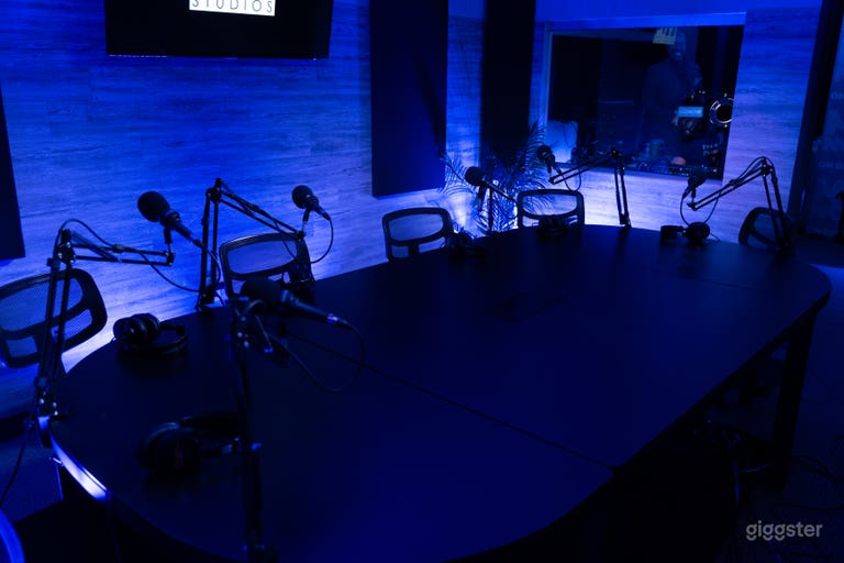  Dallas Podcast Studio Table Setup 