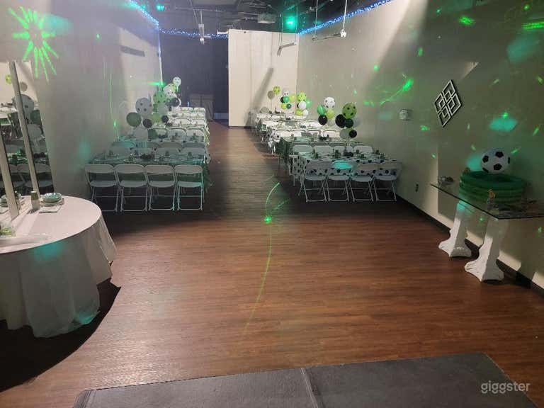  Main Hall Setup with folding Chairs *front door view 