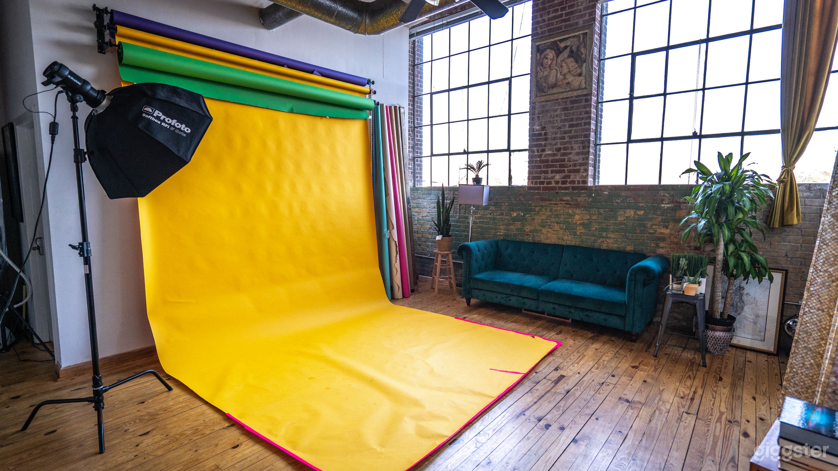 Main Space With yellow Backdrop rolled down