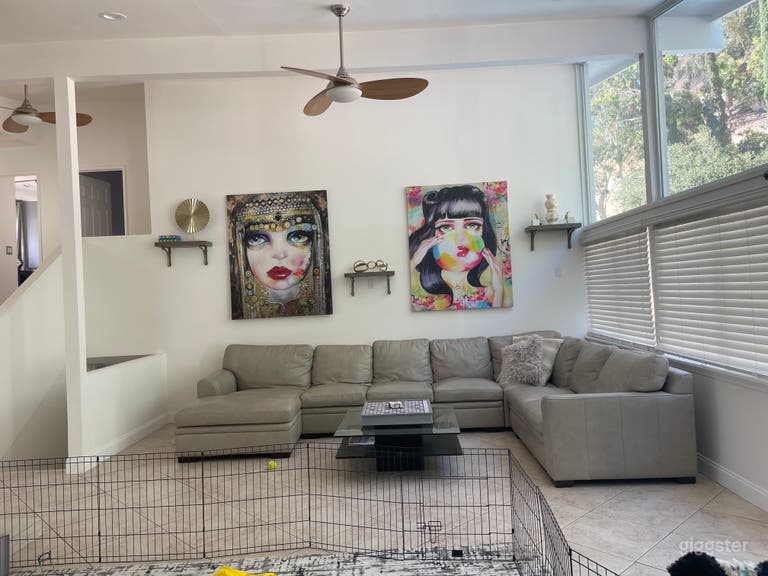  Livingroom.  To the right is a window wall.  