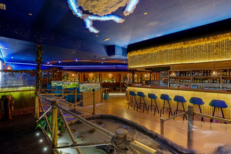  Cocteleria tiki/tropical, con diferentes espacios y terrazas 