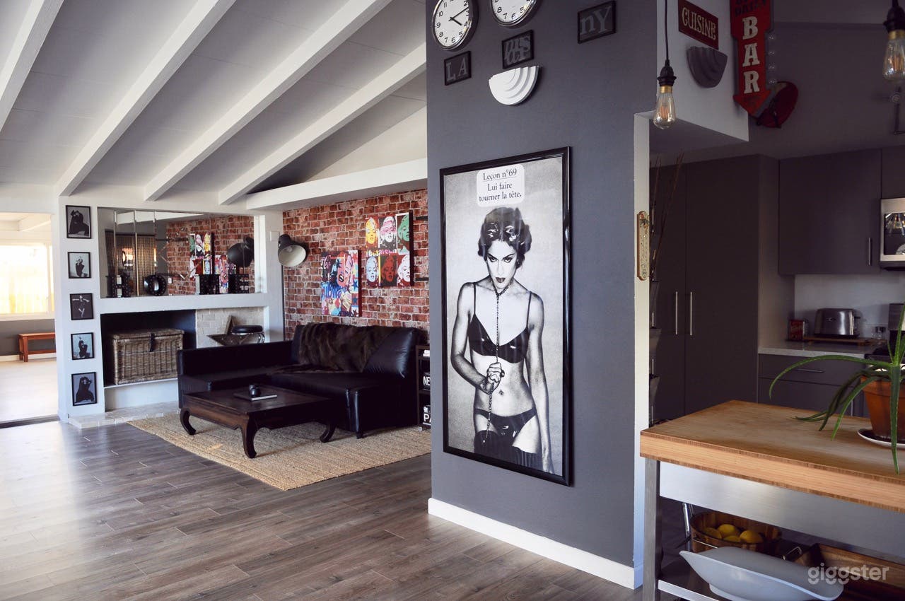 wall decoration right by the open kitchen