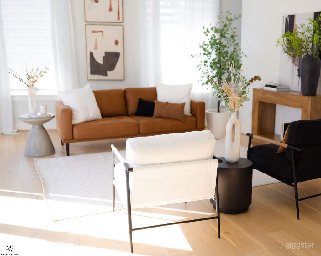 Living room showing south facing windows