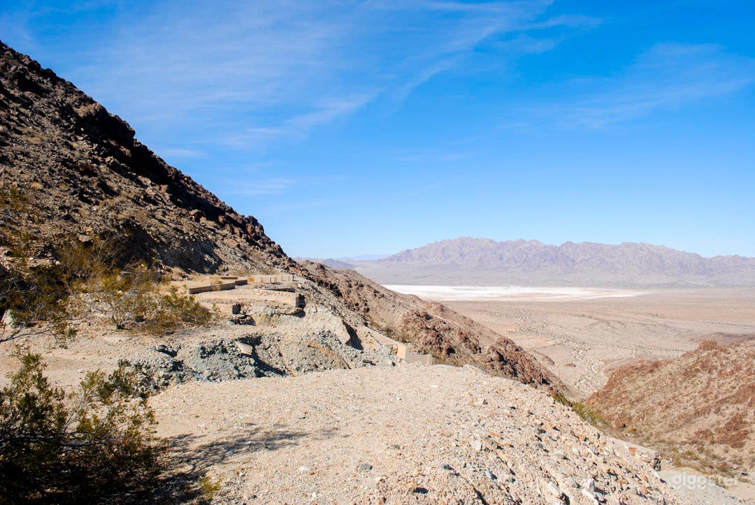 view looking east to the dale dry lake and far east end of the morongo valley