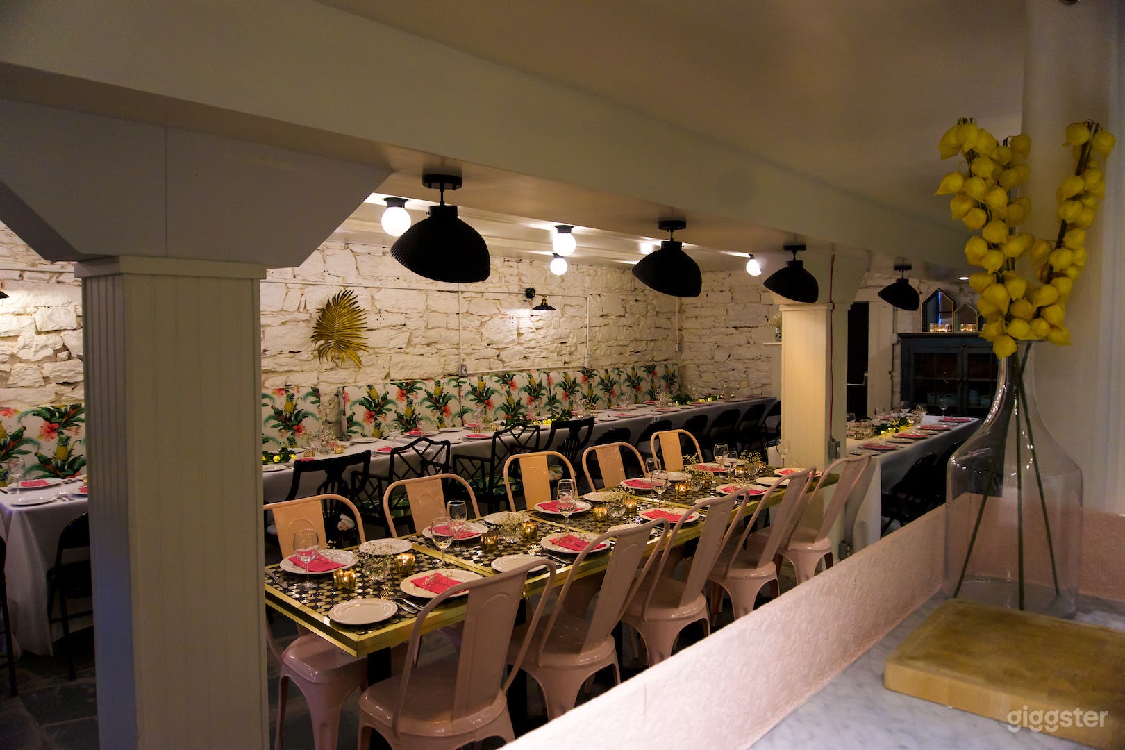 Set for a wedding reception