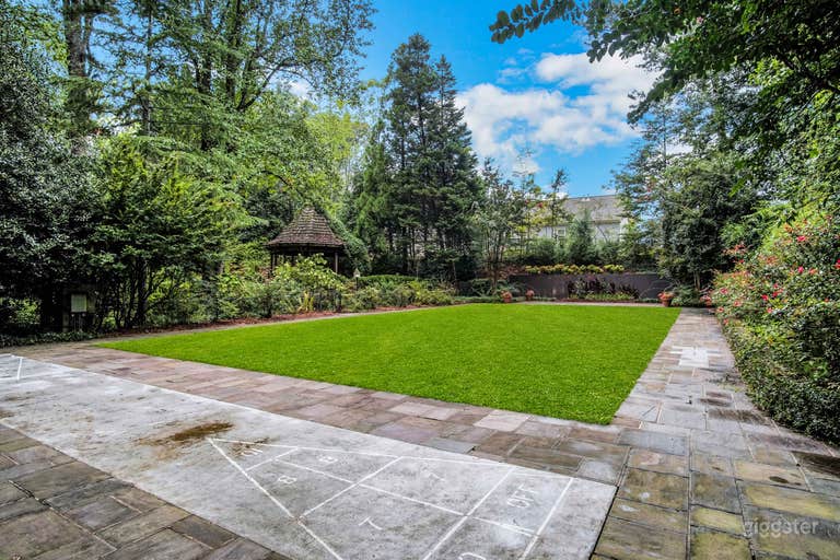  View across tennis lawn 