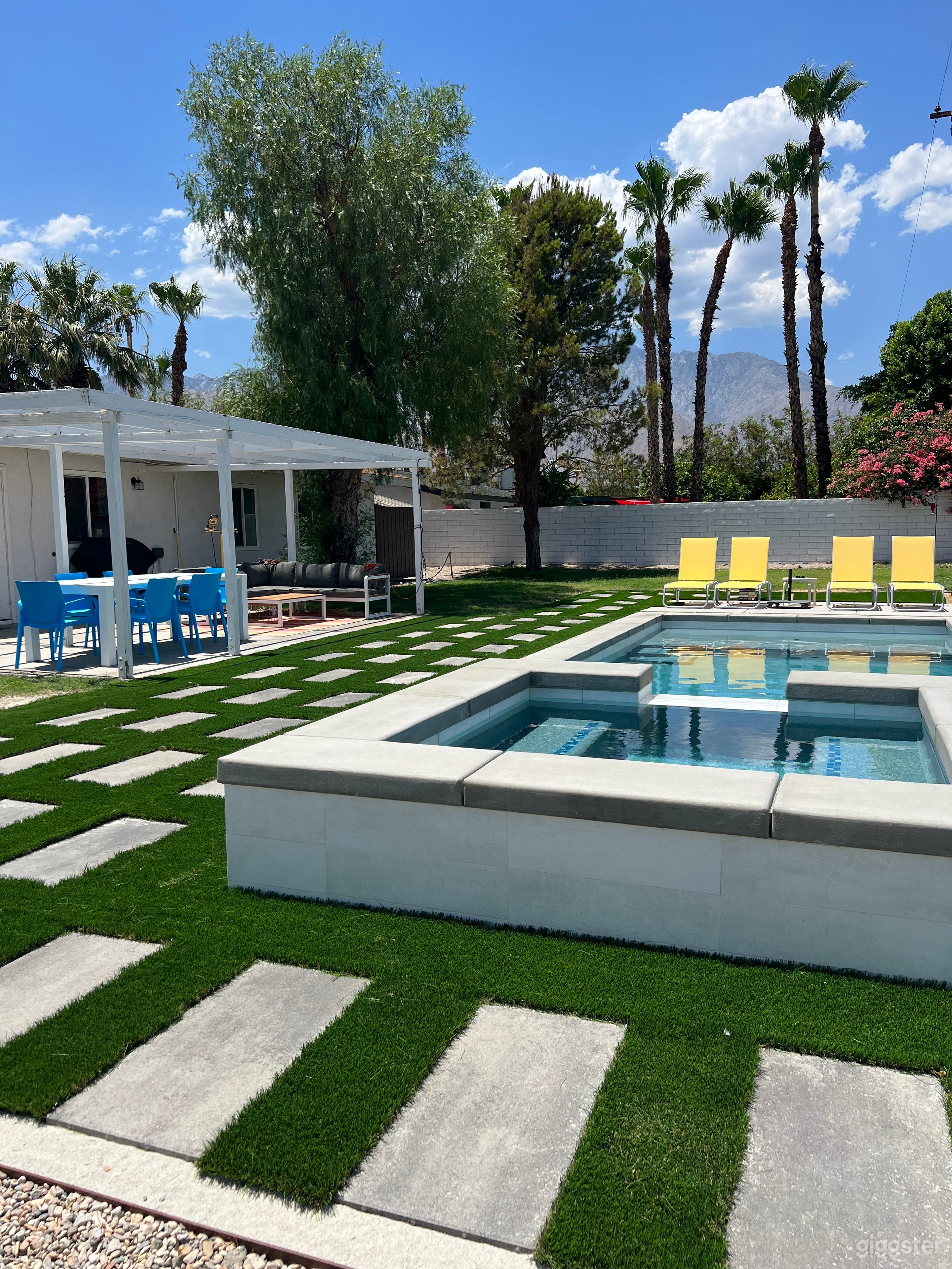 Backyard w/ pool and spa