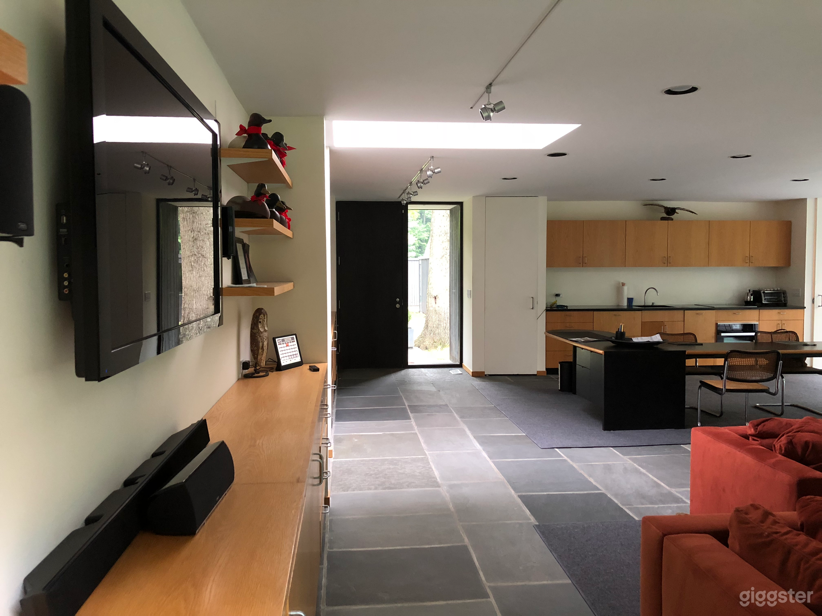 Looking east to front door.