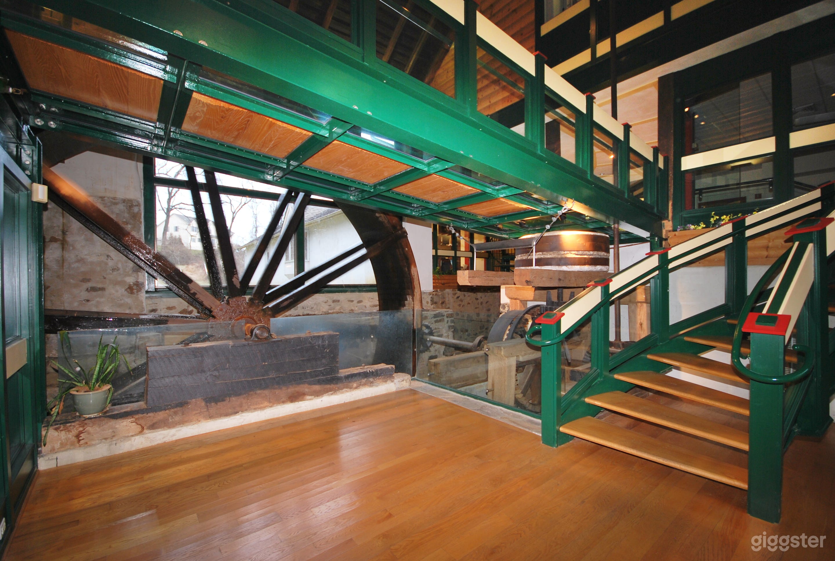 Beautiful entryway with 20' water wheel directly ahead