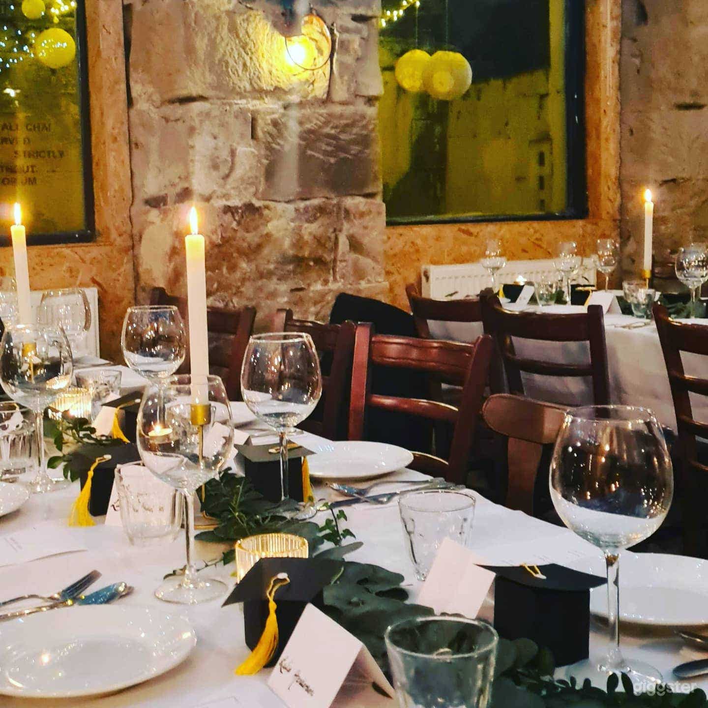 Rustic, Exposed Brick and Stone Walls Basement Venue Photo 3