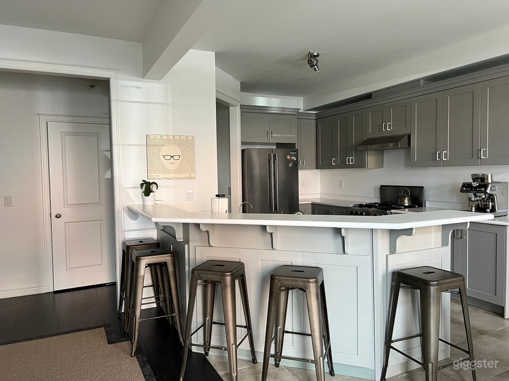 Bright Suburban Home with Modern Grey Kitchen — Oakville Photo 1