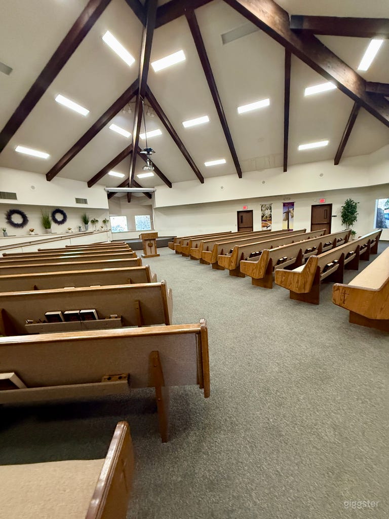  Dramatic A-Frame Church Sanctuary for Filming & Events 