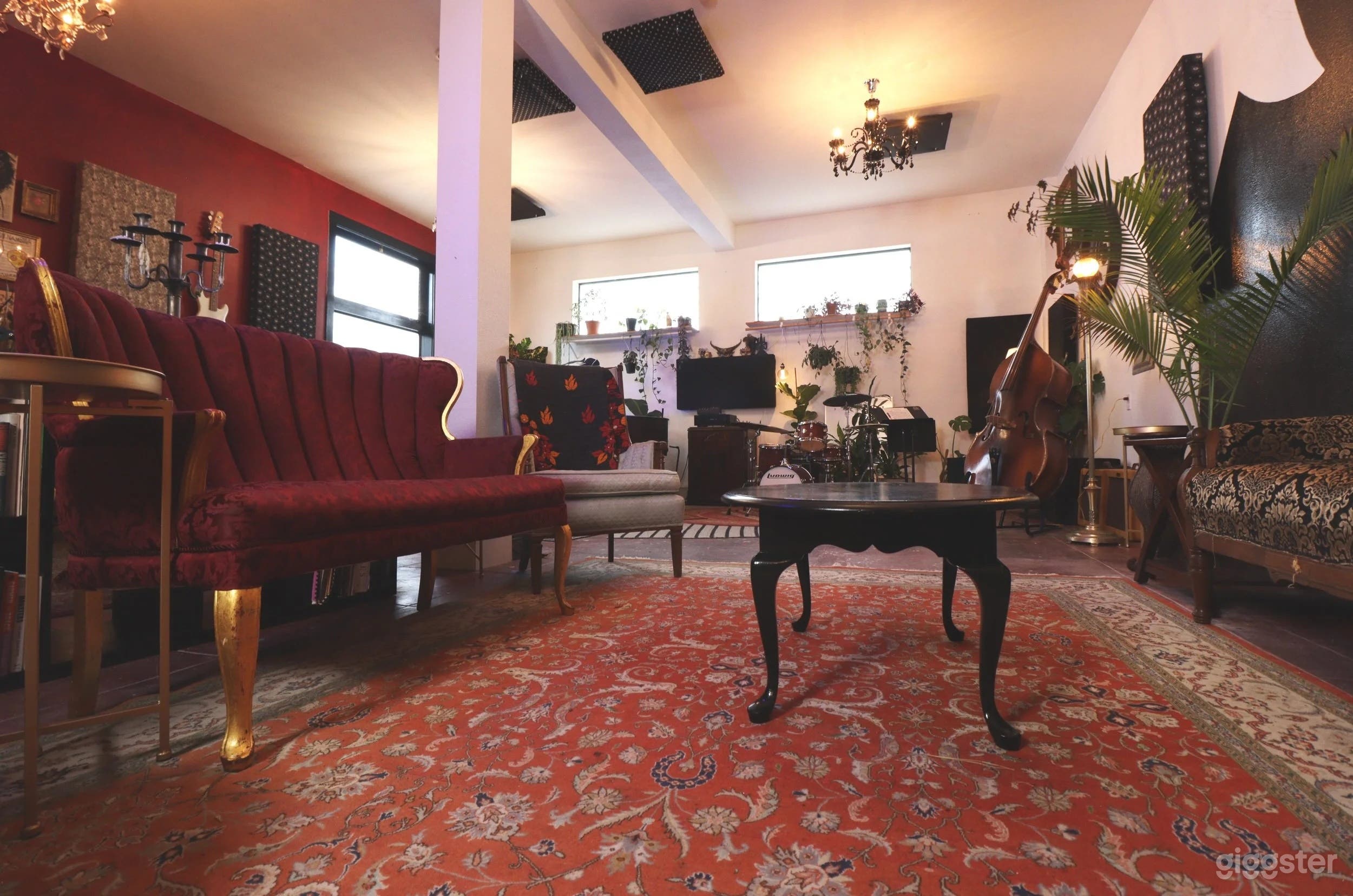 One of two seating areas. The perfect vantage point for the stage!