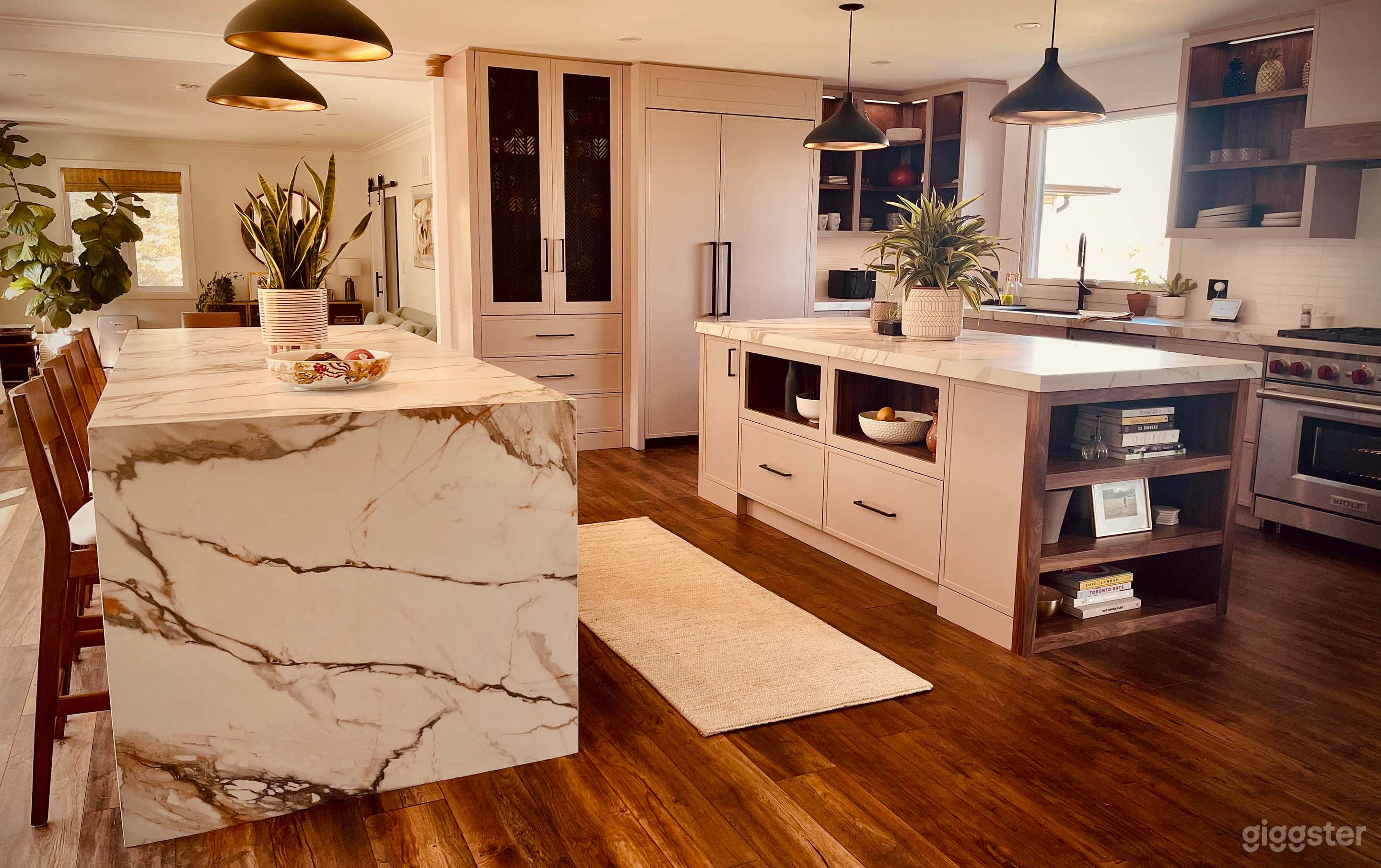 newly renovated kitchen with double island