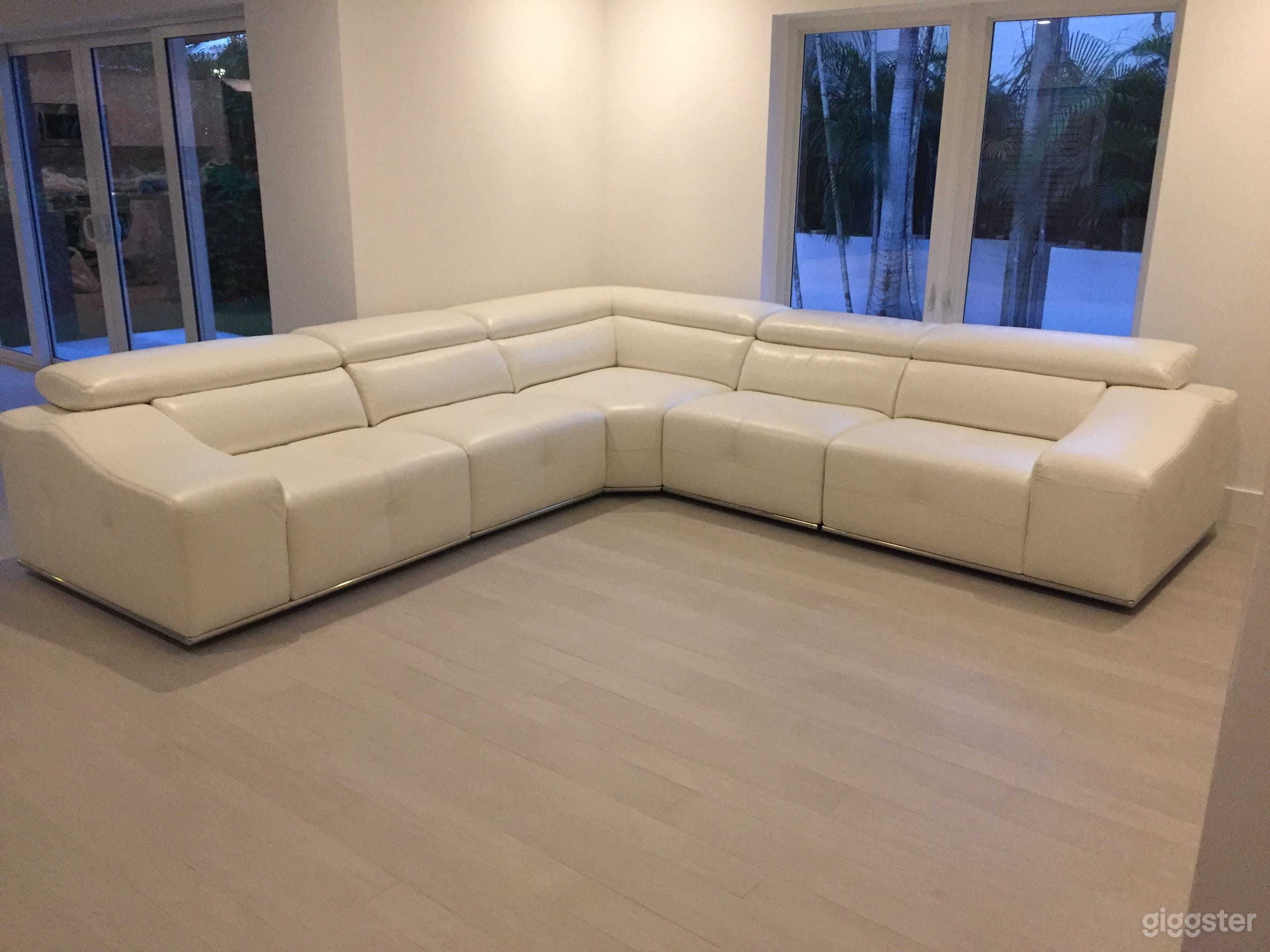 White couch living room