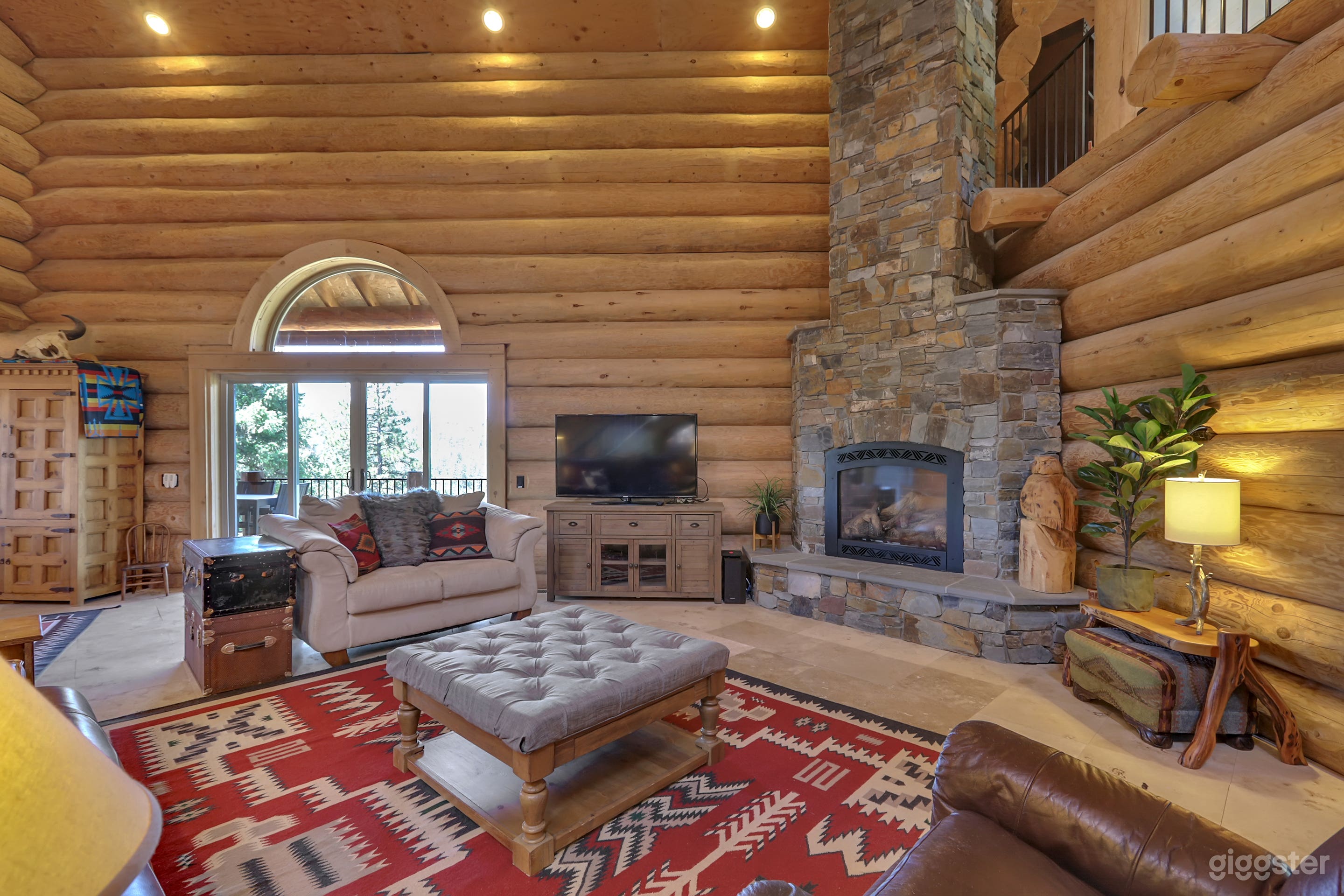 Downstairs Living room open to kitchen and dining rooms.
