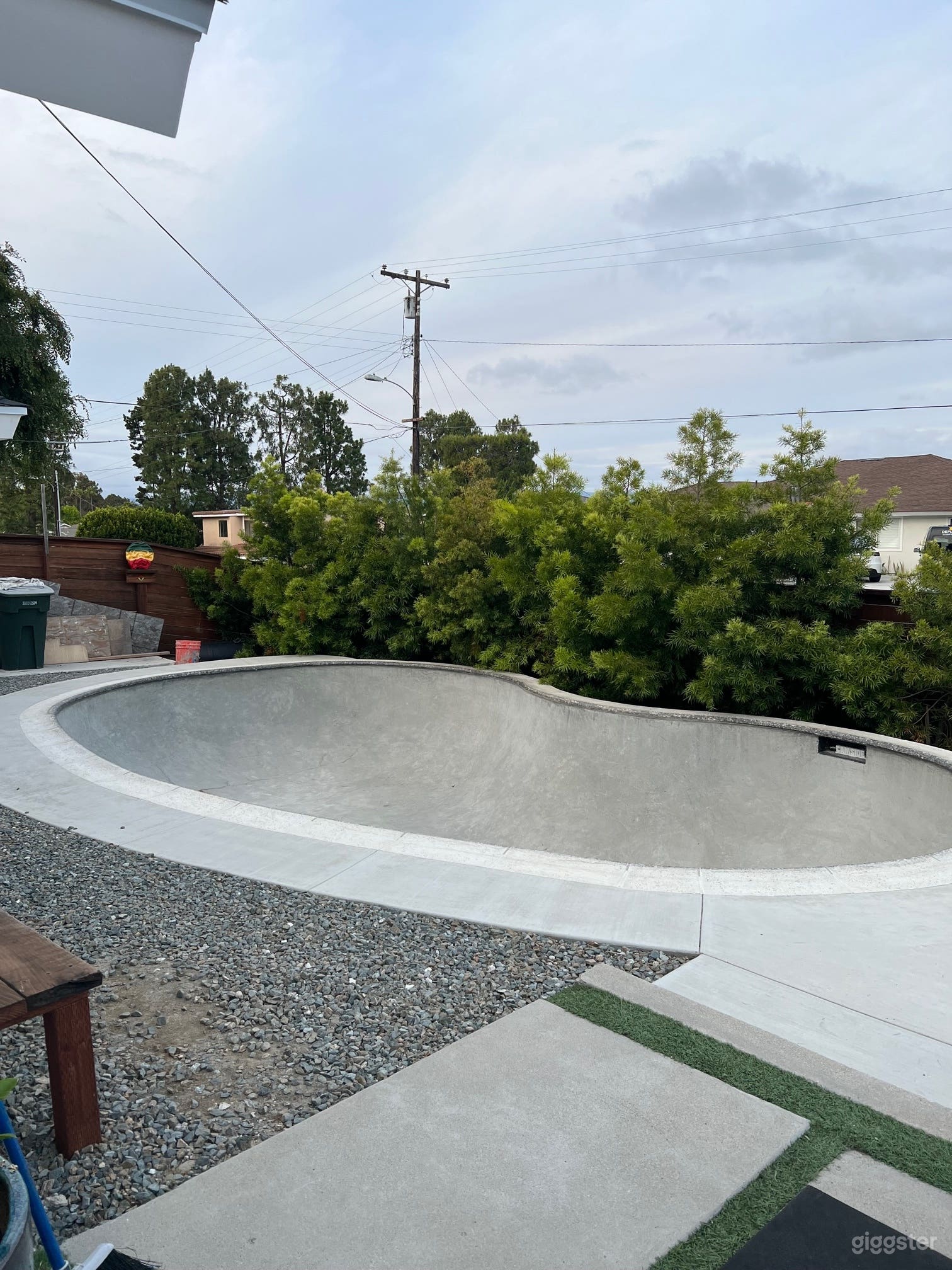 Kidney shaped skate pool 