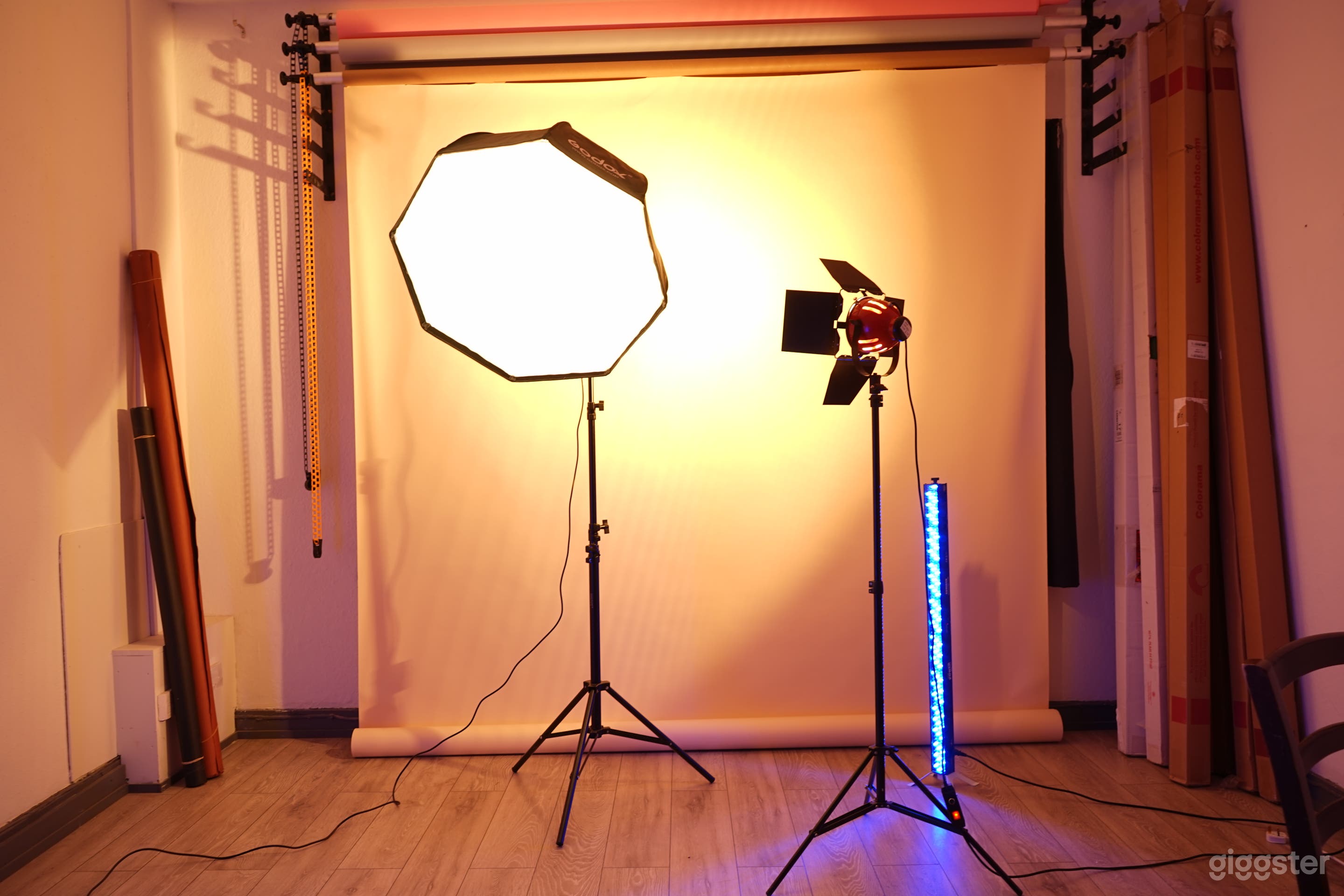 The view coming through the door. The main backdrop space is directly in front of you, the second on your left.