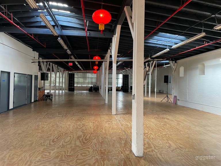  Rear of loft facing west,
restrooms are to the left. 