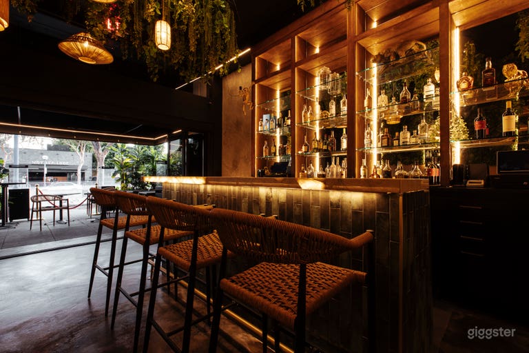  Bar with seating, white lighting 