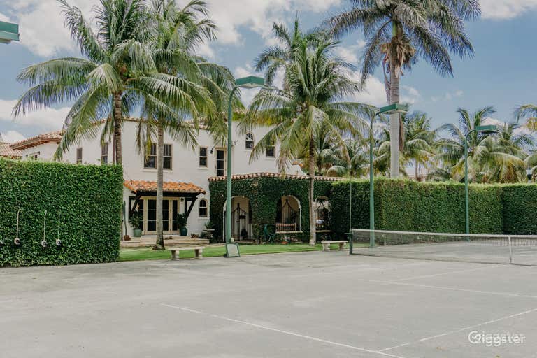  Tennis Court in a Moroccan/Mediterranean/Spanish Style Home 