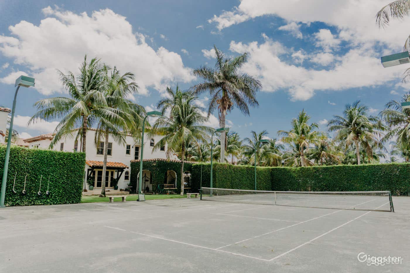 Tennis Court in a Moroccan/Mediterranean/Spanish Style Home Photo 1