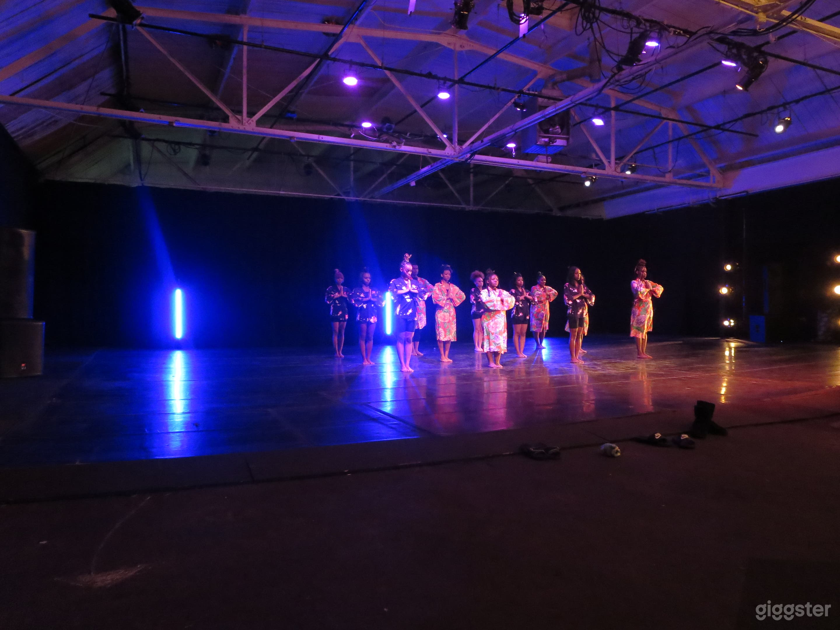 Black box theatre with dance floor