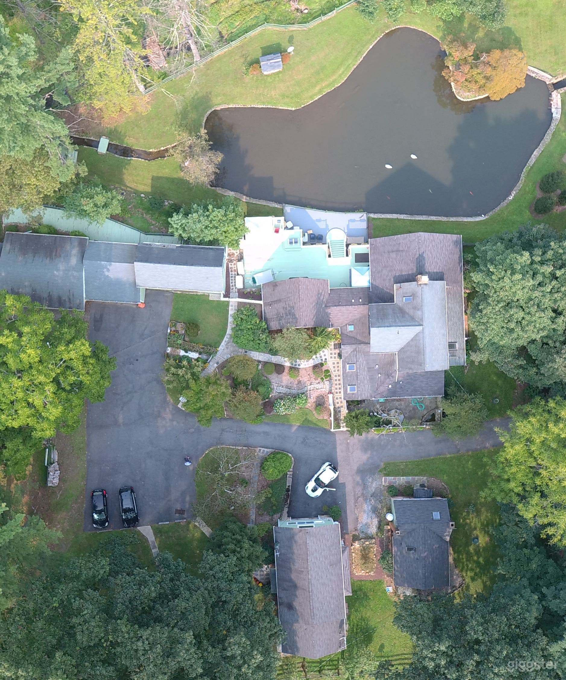 Overhead view from drone