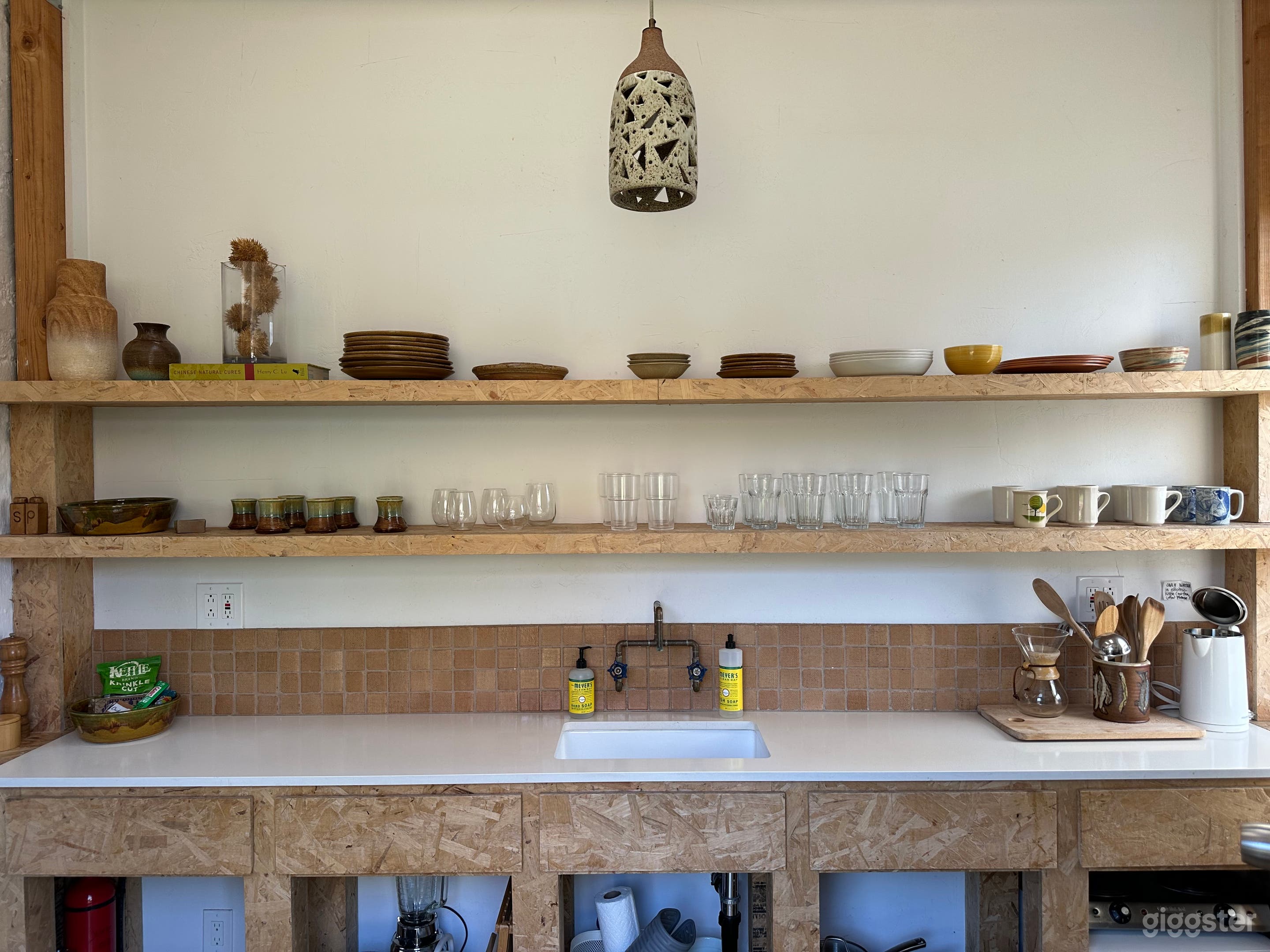kitchen sink and shelves